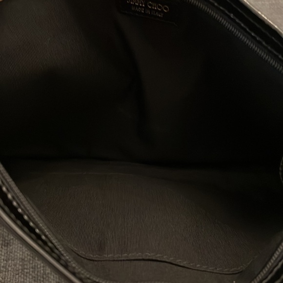 Patent leather black jimmy choo clutch. No rips or abrasions to leather - Picture 3 of 5